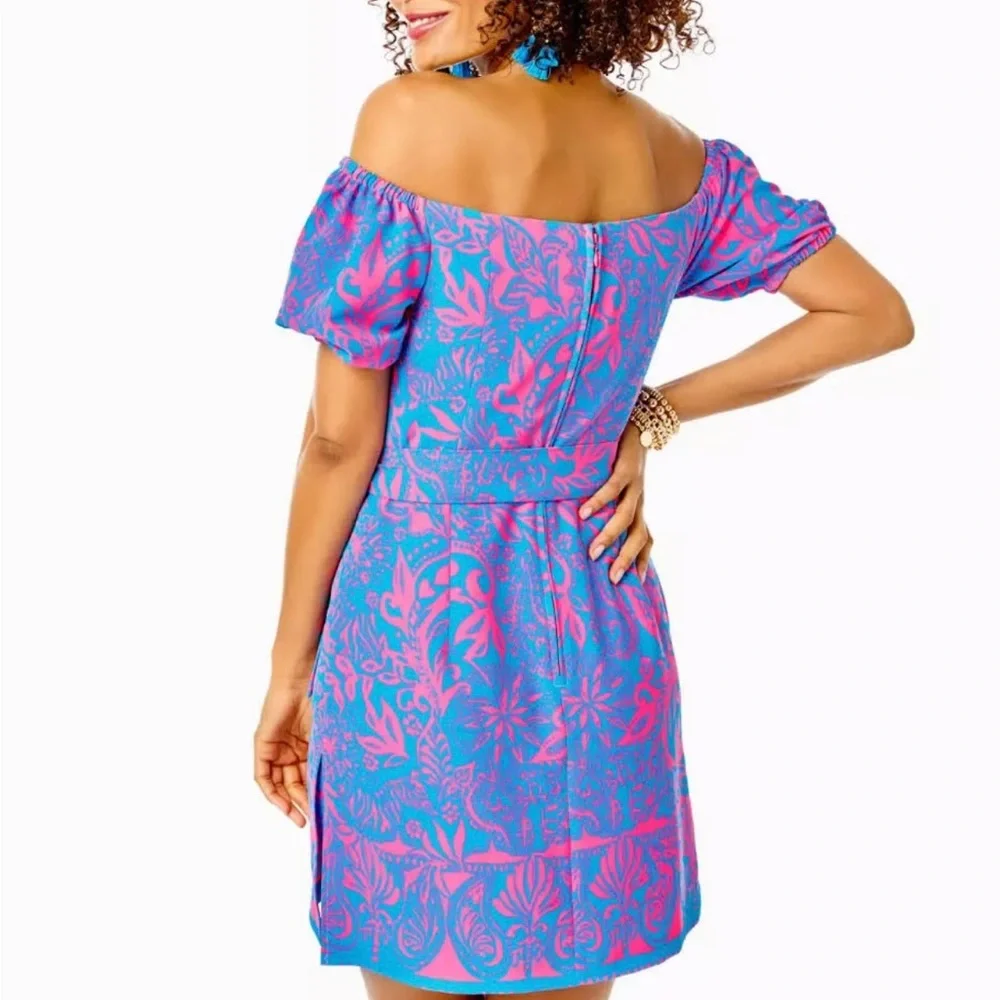 Worn once - Gorgeous Lilly Pulitzer size 6 Jada Off-The-Shoulder Romper! - Picture 2 of 6